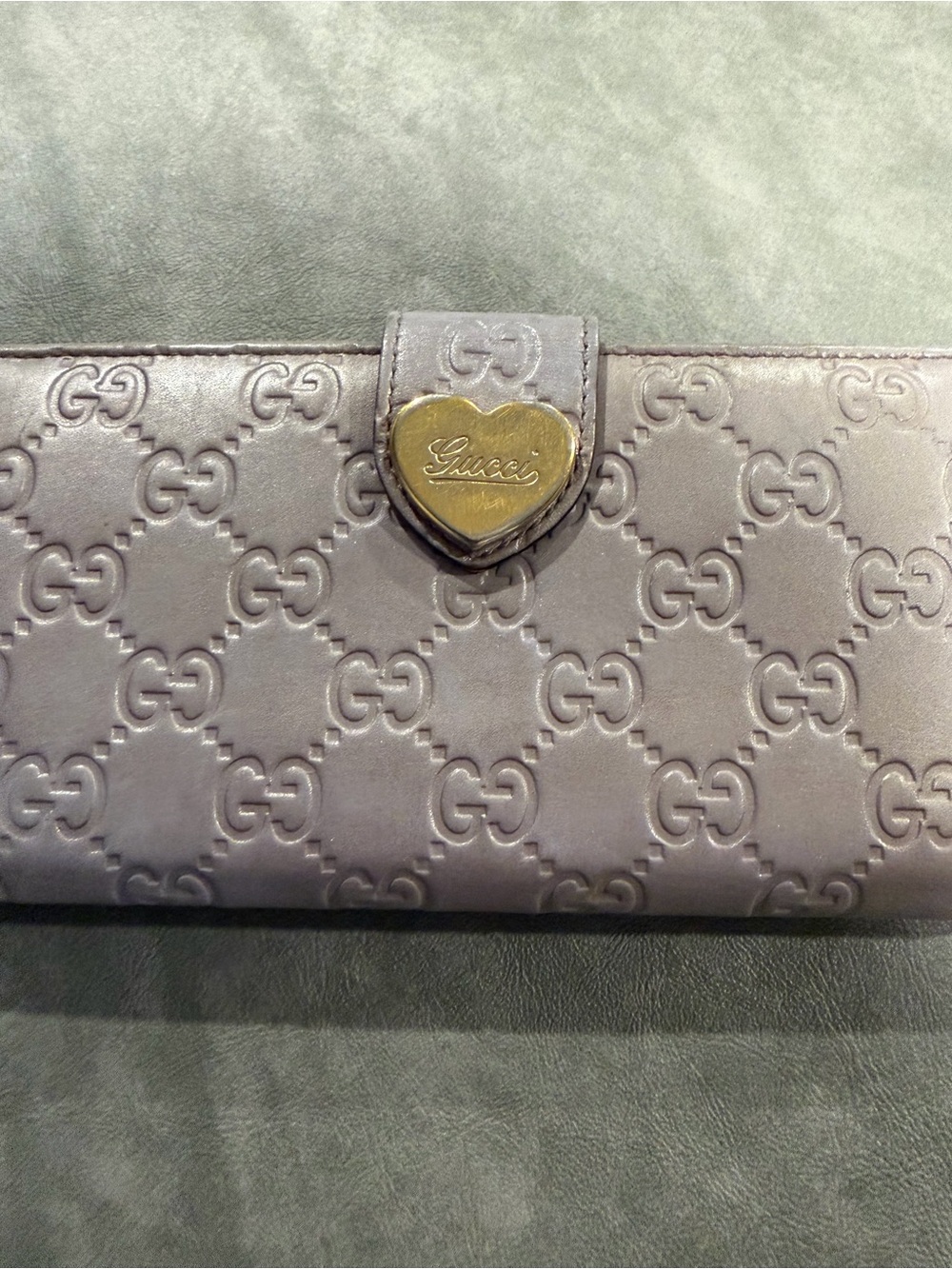 Gucci long wallet grayish taupe - snaps loose. Clean condition otherwise!